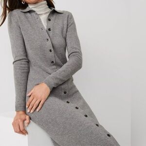 Button-Up Midi Sweater Dress | Gray